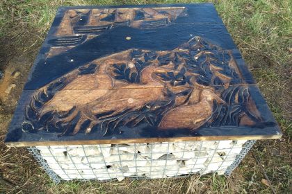 Carved Seat in Fox Fields